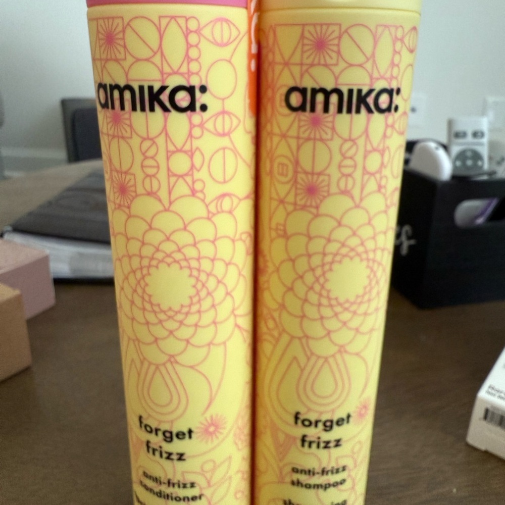 Amika Forget Frizz Hair Care Duo in Yellow and Pink